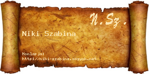 Niki Szabina névjegykártya