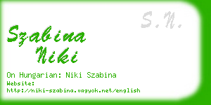 szabina niki business card
